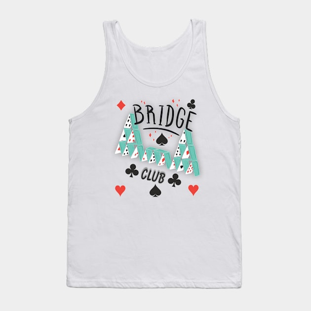 Bridge Club Design White Tank Top by AJ techDesigns